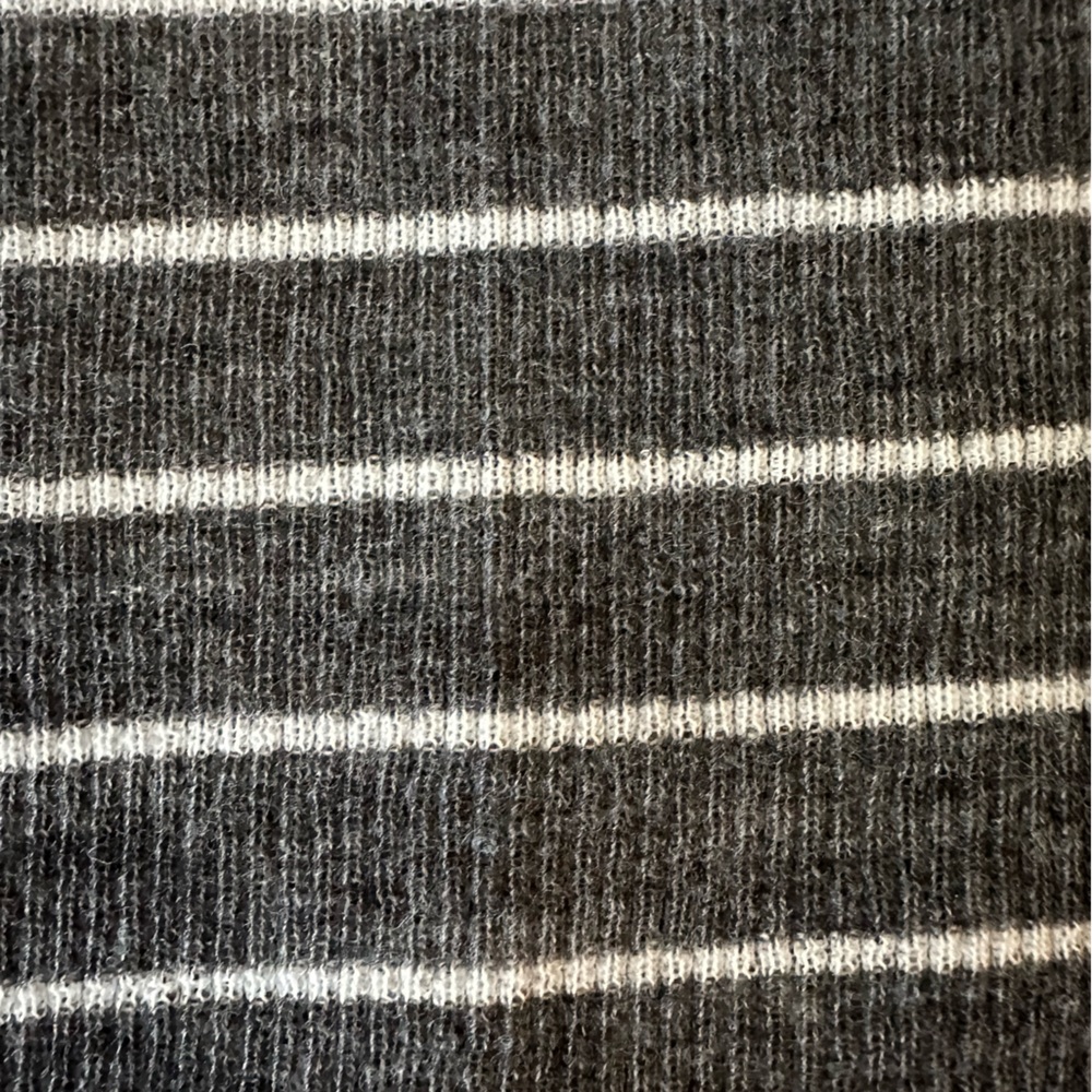 Vince Gray and White Striped Crew Neck Sweater - Picture 3 of 6